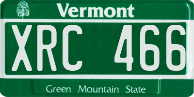 VT license plate XRC466