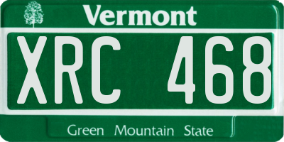 VT license plate XRC468