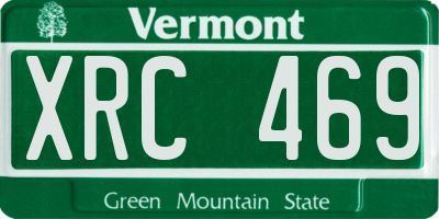 VT license plate XRC469