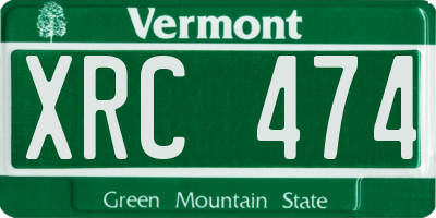 VT license plate XRC474