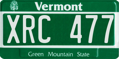 VT license plate XRC477