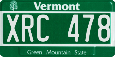 VT license plate XRC478