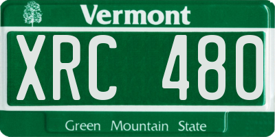 VT license plate XRC480