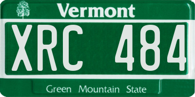VT license plate XRC484