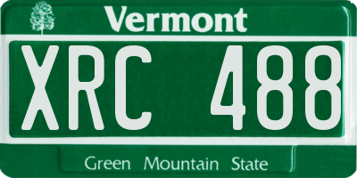 VT license plate XRC488