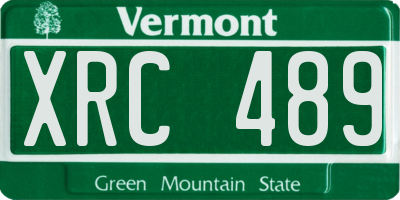 VT license plate XRC489