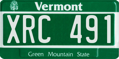 VT license plate XRC491