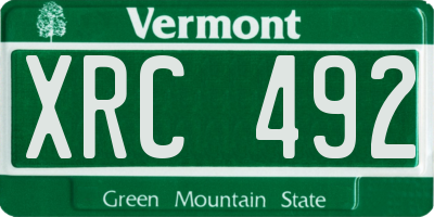 VT license plate XRC492