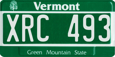 VT license plate XRC493