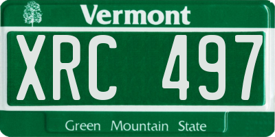 VT license plate XRC497