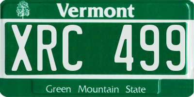 VT license plate XRC499