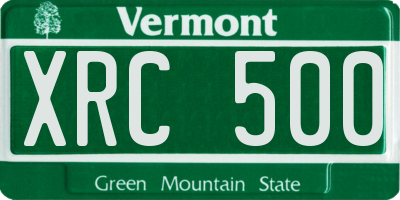 VT license plate XRC500