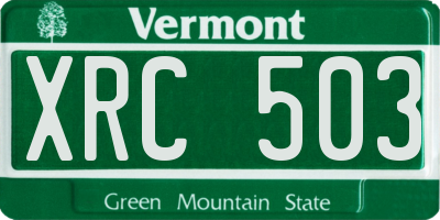VT license plate XRC503