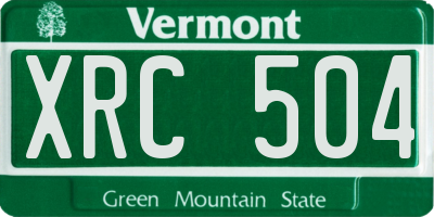 VT license plate XRC504