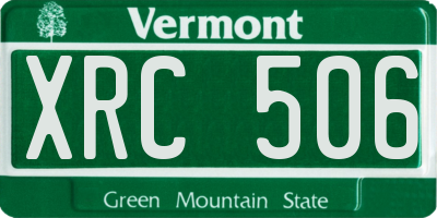 VT license plate XRC506