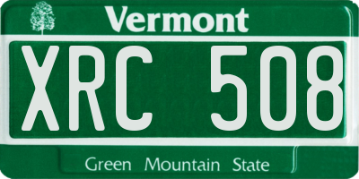 VT license plate XRC508