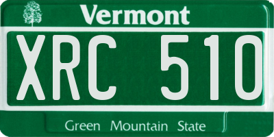 VT license plate XRC510