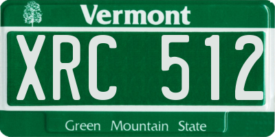 VT license plate XRC512