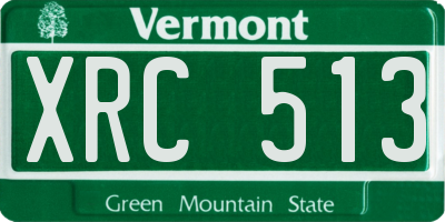 VT license plate XRC513