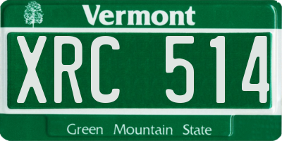 VT license plate XRC514