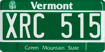 VT license plate XRC515