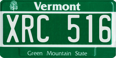 VT license plate XRC516