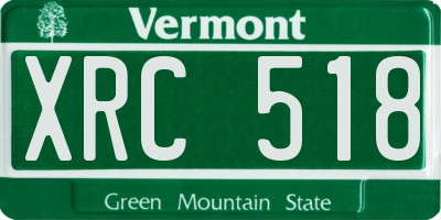 VT license plate XRC518