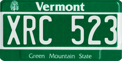 VT license plate XRC523