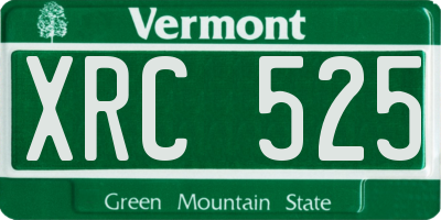 VT license plate XRC525