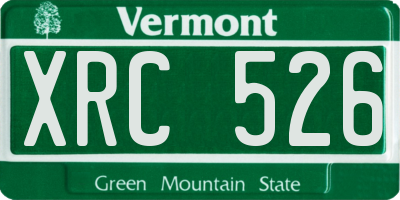 VT license plate XRC526