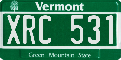 VT license plate XRC531