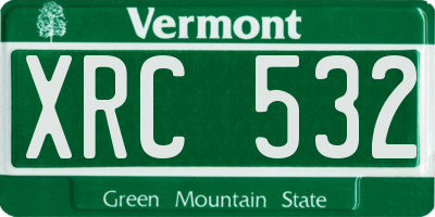 VT license plate XRC532