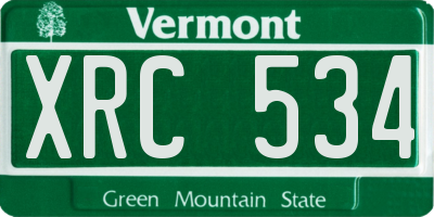 VT license plate XRC534