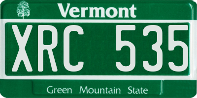 VT license plate XRC535