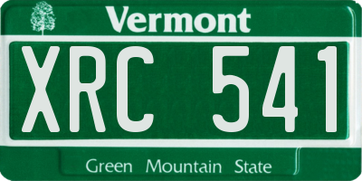VT license plate XRC541