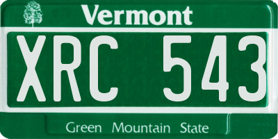 VT license plate XRC543