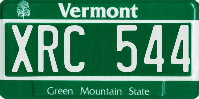 VT license plate XRC544