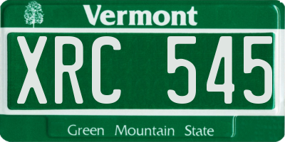 VT license plate XRC545