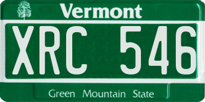 VT license plate XRC546