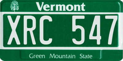 VT license plate XRC547