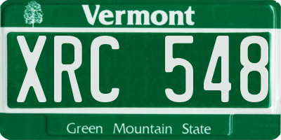 VT license plate XRC548