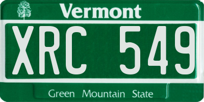 VT license plate XRC549