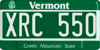 VT license plate XRC550