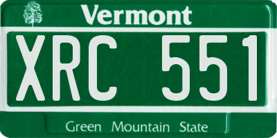 VT license plate XRC551