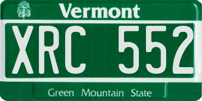 VT license plate XRC552