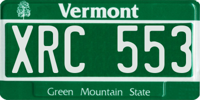 VT license plate XRC553