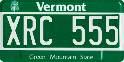 VT license plate XRC555