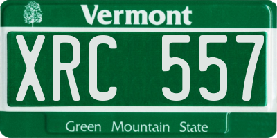 VT license plate XRC557