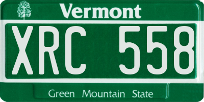 VT license plate XRC558