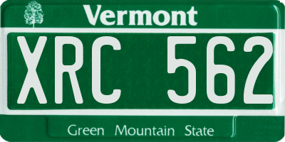 VT license plate XRC562